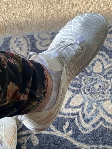 RestoFlex customer wearing lightweight walking shoes